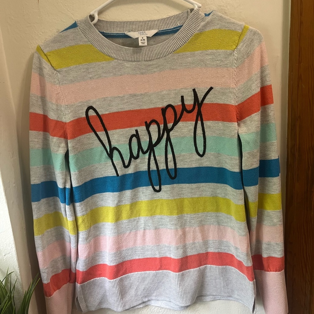 Multi color Happy sweater size small